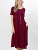 Summer Special T Shirt Dress Burgundy
