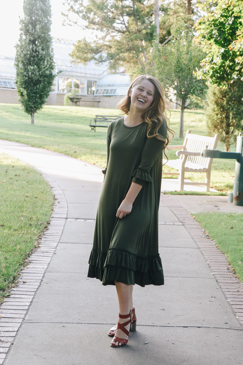 Olive clearance swing dress