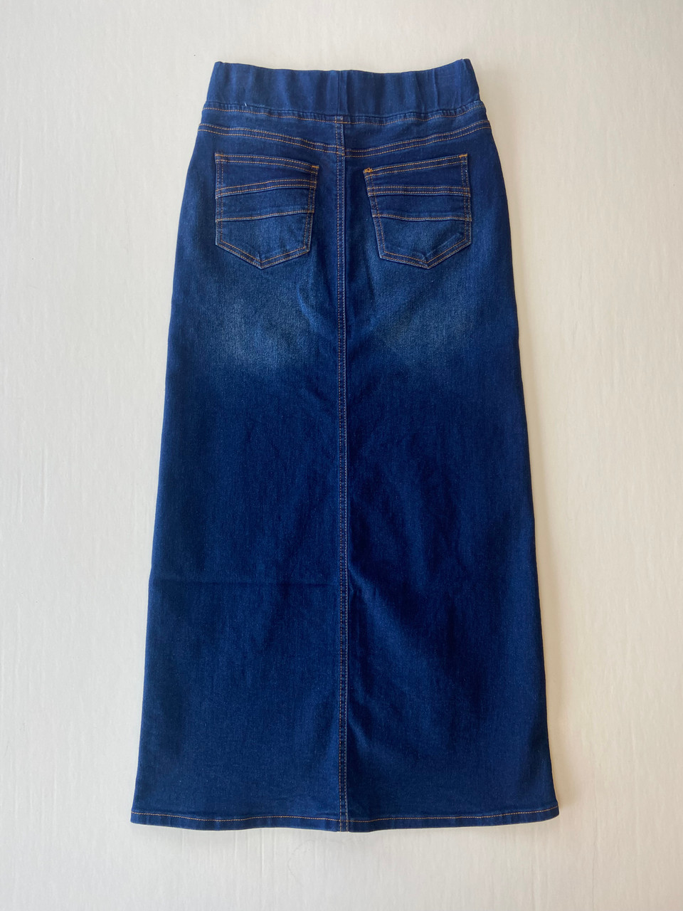 Elastic Waist Denim Skirt *Dark Wash* The Klassy Girl Boutique