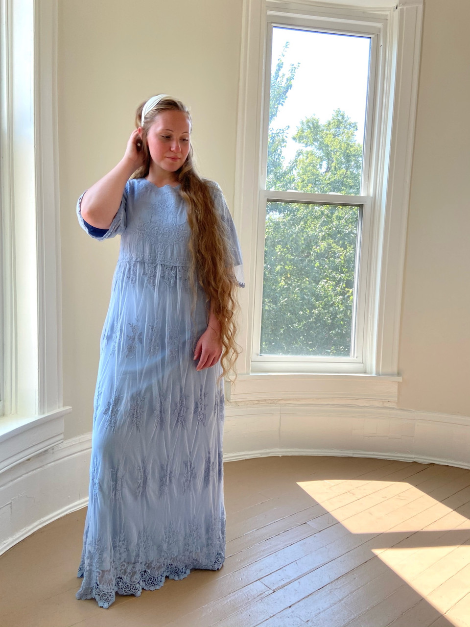 Camila Lace Dress *Blue* - The Klassy Girl Boutique