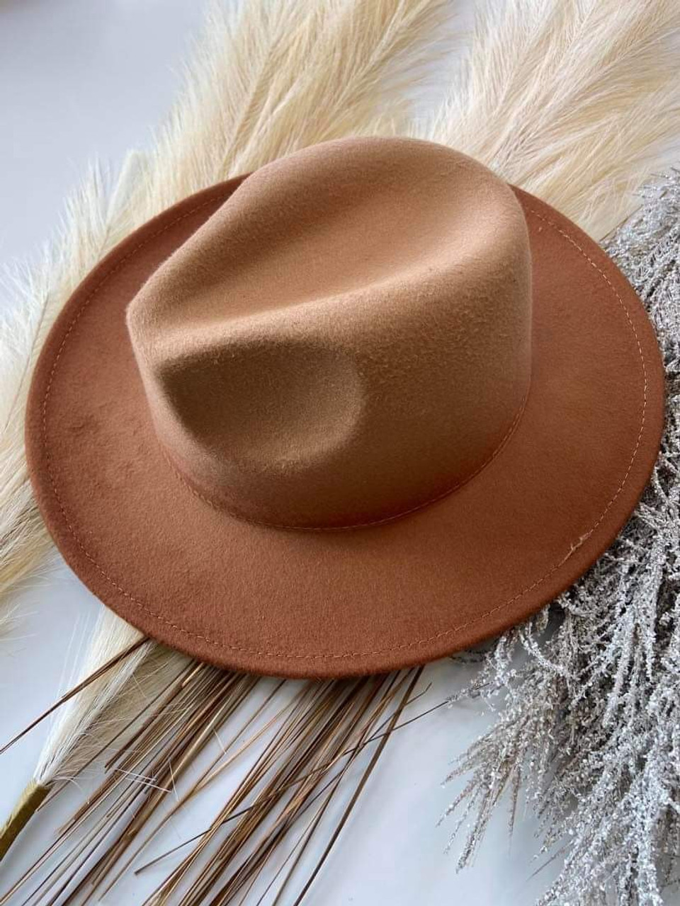 Addi Boutique Felt Brim Hat *Tan Ombre*