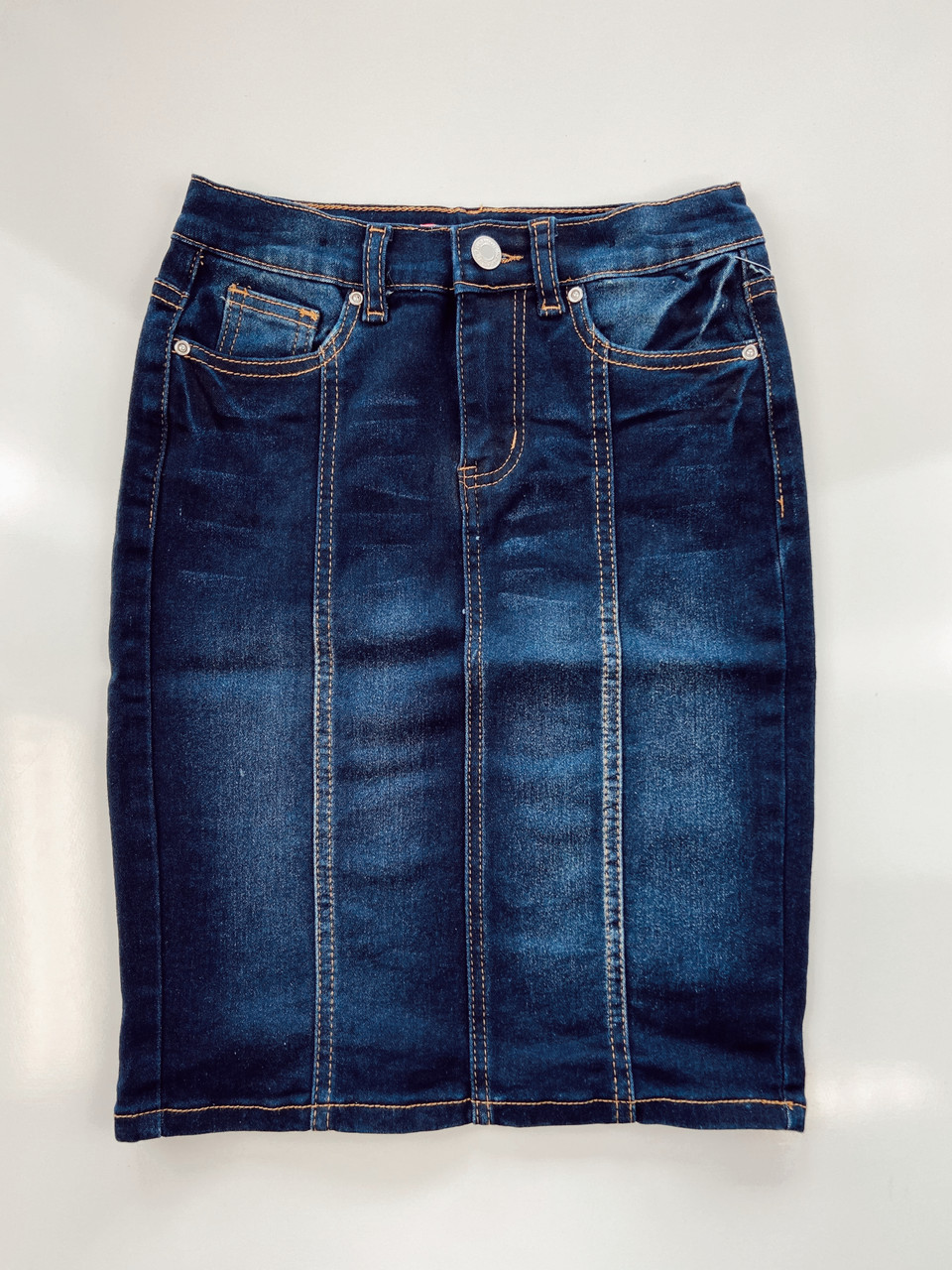 Amanda Denim Skirt Dark Wash *Kids* The Klassy Girl Boutique