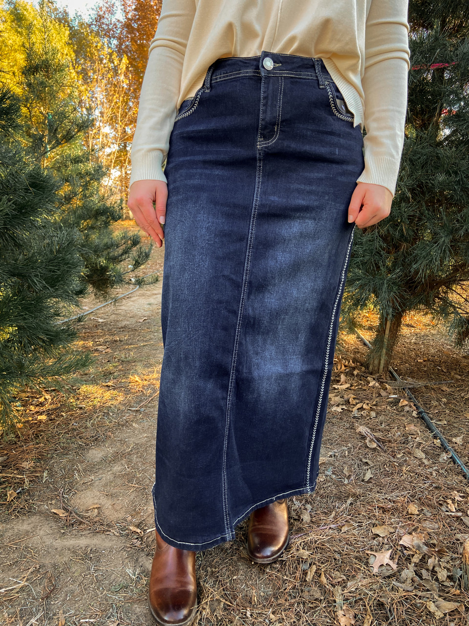 denim skirts maxi