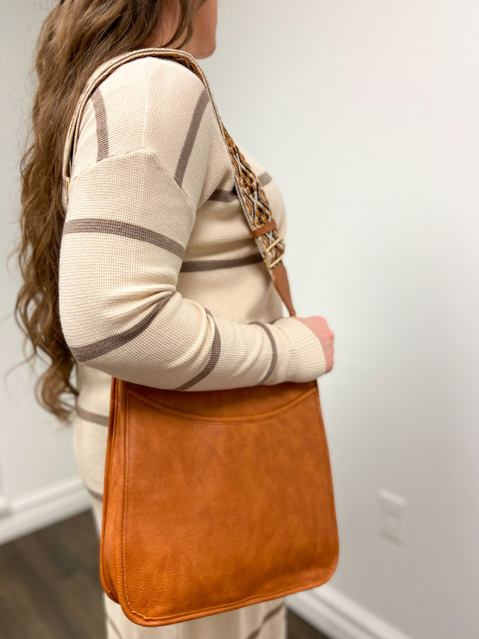 Vegan Leather Leather Purse With Guitar Strap Loren Guitar Strap Purse  *Brown Vegan Leather The Klassy Girl