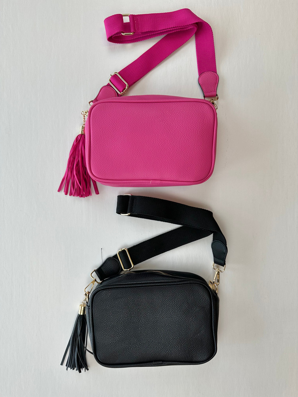 Vegan Leather Crossbody Bag In Pink