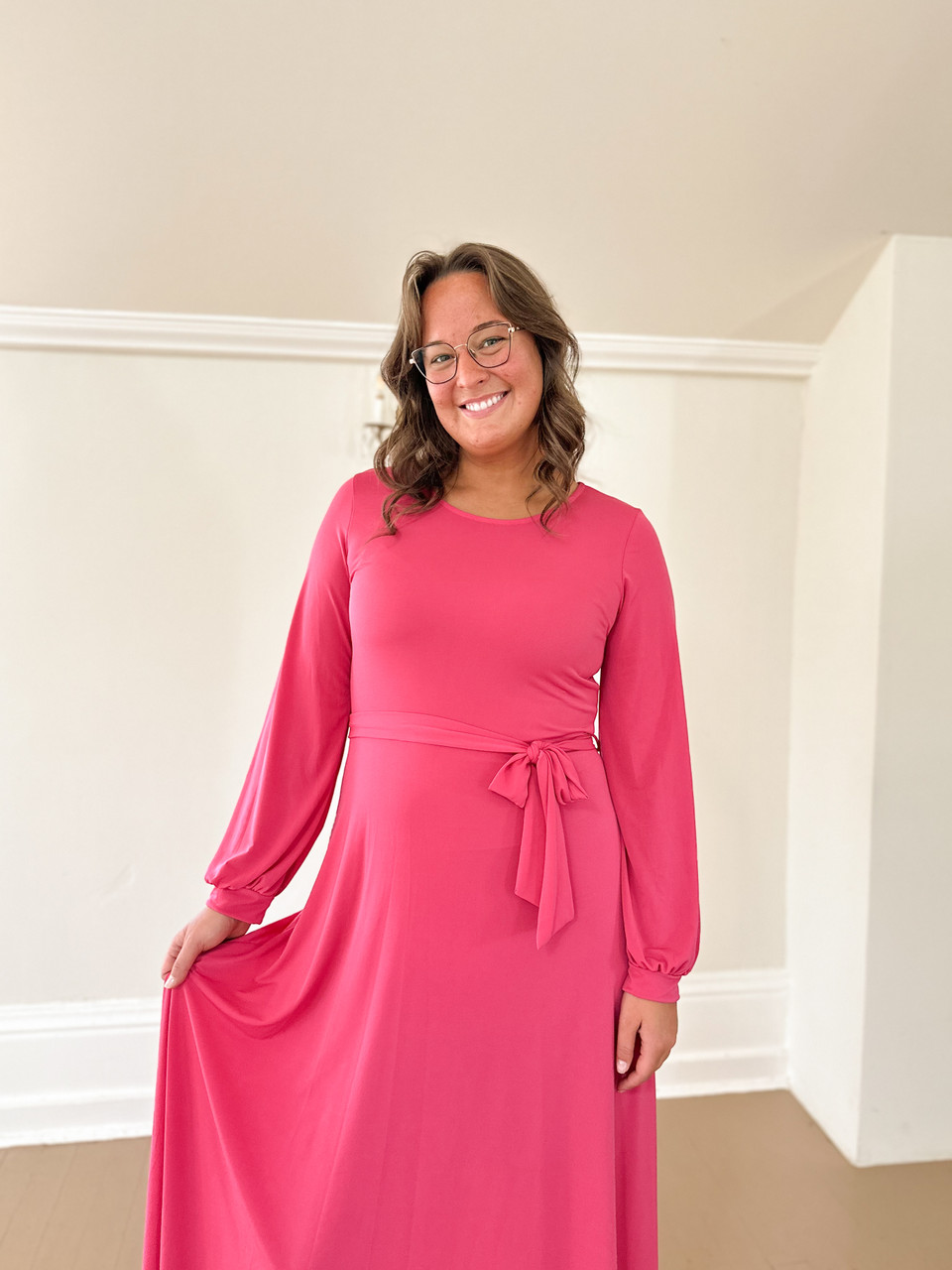 Kylie Tie Waist Dress *Bright Pink* FINAL SALE - The Klassy Girl Boutique Kylie Tie Waist Dress *Bright Pink* FINAL SALE - The Klassy Girl Boutique