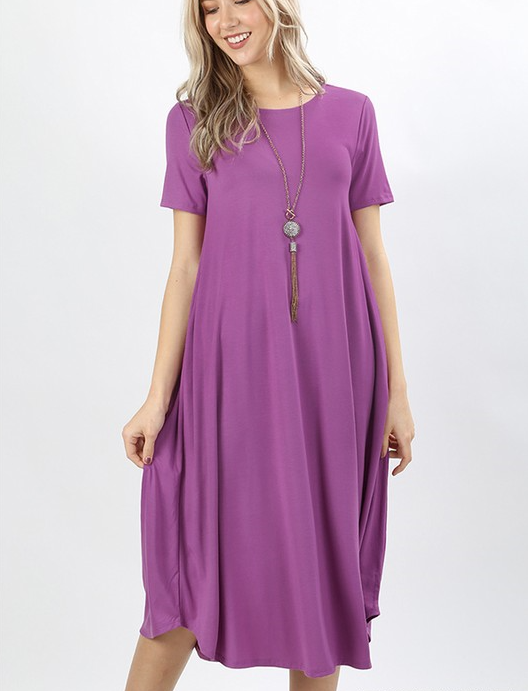 mauve t shirt dress