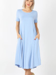 Summer Special T Shirt Dress Spring Blue