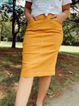 Colored Denim Elastic Waist Skirt *Mustard* FINAL SALE