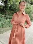 Pleated Perfection Dress *Marsala* 