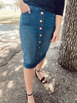 Ella Button Denim Skirt *Vintage Wash*