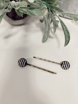 Antique Hair Pins Black Stripe *Set of 2*