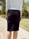 Ella Button Denim Skirt *Black*