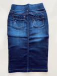 Kenzlee Elastic Waist Denim Skirt  *Dark Wash*