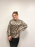 Cleo Satin Leopard Blouse