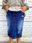 Rylie Distressed Denim Skirt *Indigo Wash*