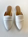 Lynne White Leather Mules