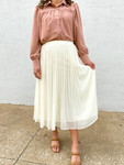 Emmarie Chiffon Pleated Skirt *Cream*