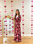 Falling In Love Floral Maxi Dress *Wine*