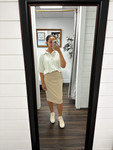 Klassy Girl Original Pencil Skirt *Cream Textured*