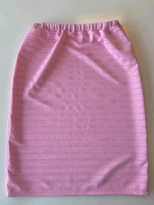 Klassy Girl Longer Length Pencil Skirt Jacquard Stripe *Pink Orchid*
