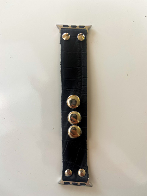 Macie Apple Watch Band 38/40mm *Black Alligator Vegan Leather*