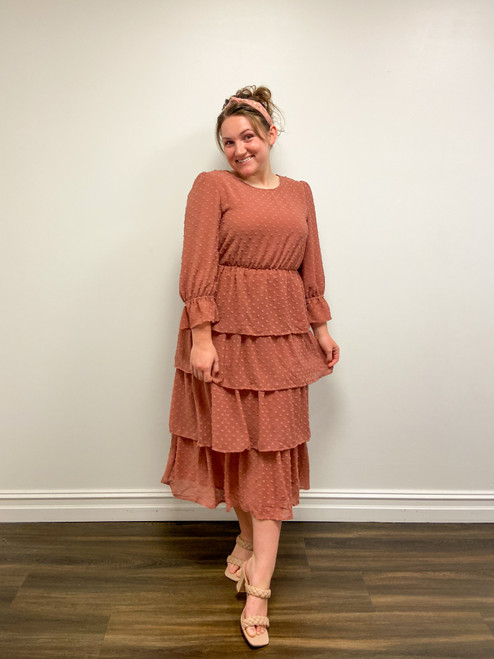 Norie Ruffle Swiss Dot Dress