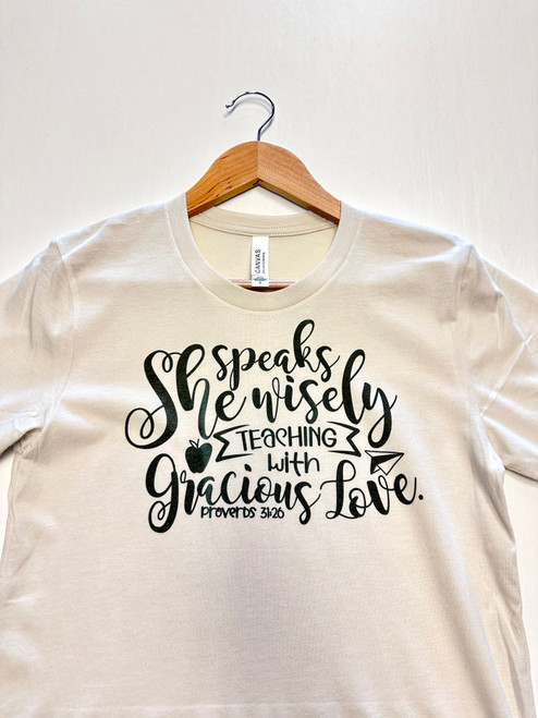 She Speaks Wisely Short Sleeve Tshirt *Cream*