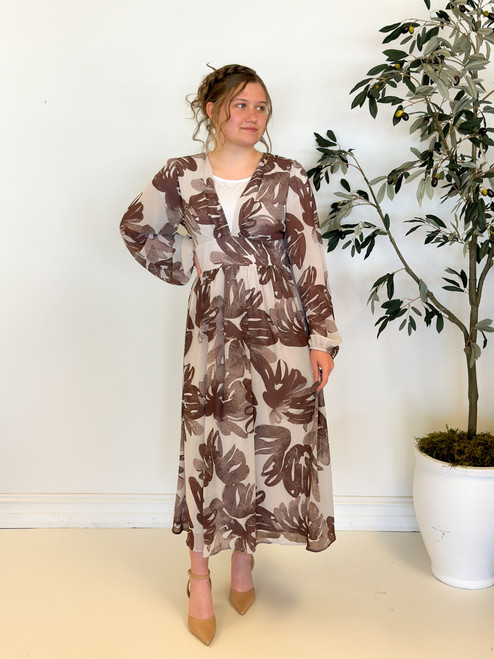 Penelope Floral dress *Taupe*