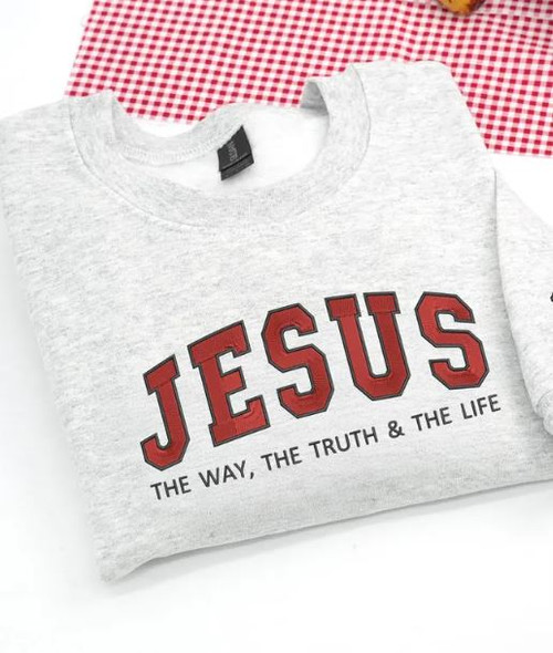 JESUS The Way Truth Light Sweatshirt *Heathered Gray*