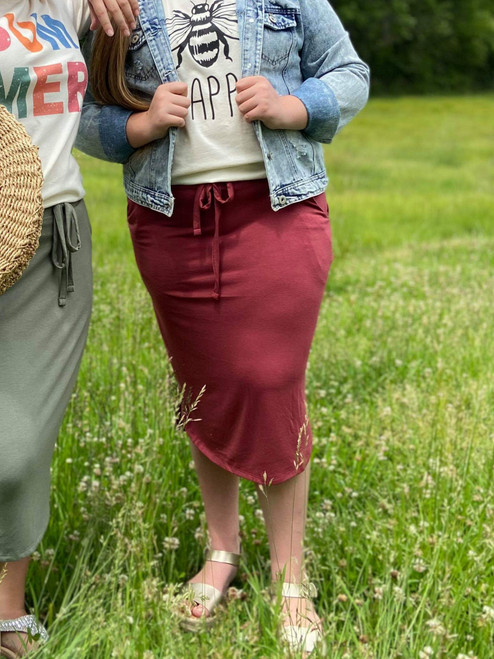 Drawstring Skirt *Rust* FINAL SALE