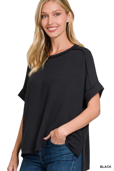Ribbed Knit Top *Black*