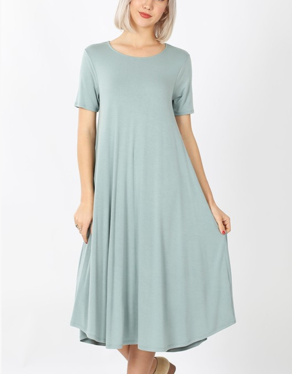 girls green tshirt dress