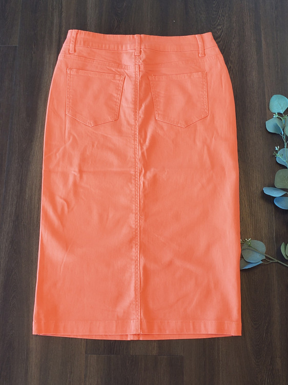 Colored Denim Skirt Coral *Womens 