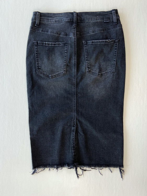 Charlotte Distressed Denim Skirt *Black* - The Klassy Girl Boutique