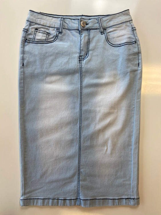 Womens Stretch Denim Skirt pencil skirts Straight NEW Size 10 12 14 8 6  Blue | eBay