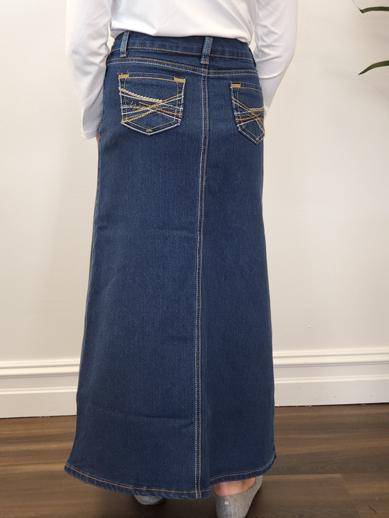 How to Rock the Denim Maxi Skirt Trend - PureWow