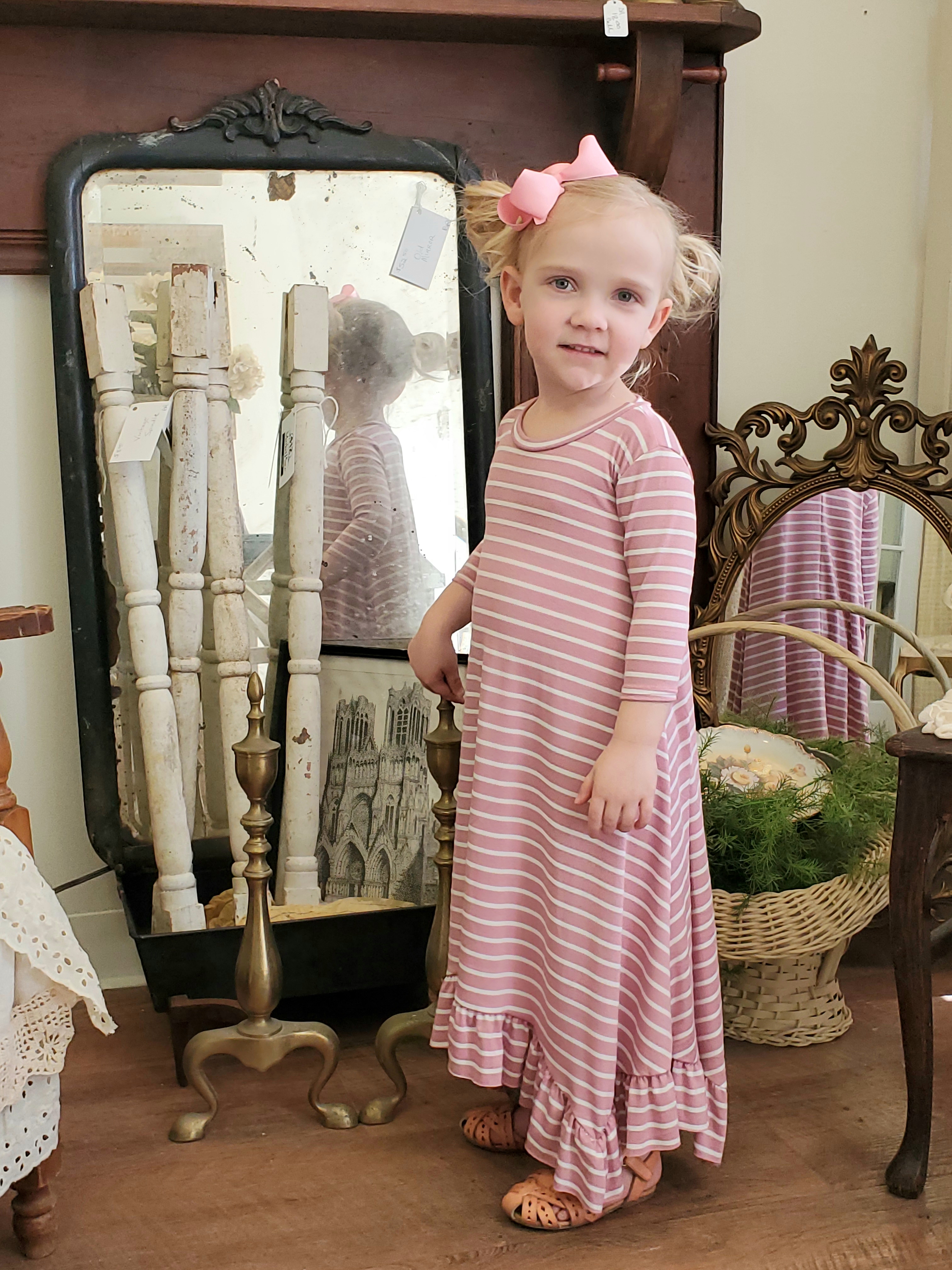 Willow Swing Dress Pink Stripe Toddler Girls The Klassy Girl Boutique