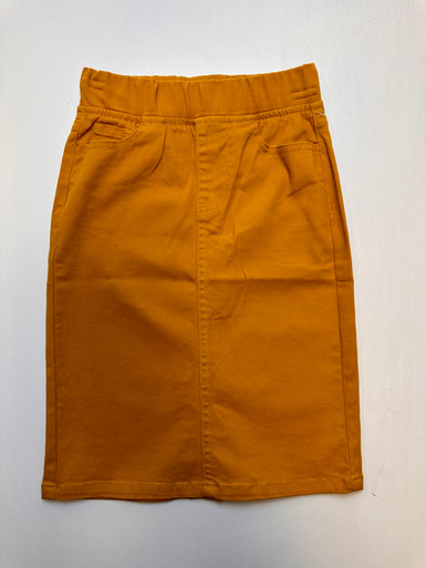 Colored Denim Skirt Mustard *Girls* - The Klassy Girl Boutique