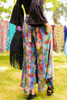 GINA Boho Chic Silk Flared Pants with Pockets in Whimsical one size
