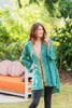 BRENNA Kimono Bohemian Silk Duster in Mysore Gardens (onesize)