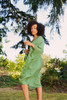 DAYA Loose Drape Bohemian Chignon Silk Robe in Taj Turquoise One Size