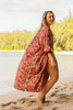 CAMERON Luxurious Pure Silk Boho Chic Robe in Palace Rouge One Size