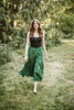 MARLEE Gypsy Chic Upcycled Silk Flare Pants s/m in Emerald Sweep