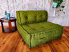 ZEN Quilted Canvas Modular Boho Sectional Floor Couch in Moss Green