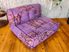 ZEN Hand Kantha Stitch Modular Bohemian Sectional Floor Couch in Violet Kantha