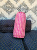 Indie Ella Baja BOLSTER Boho Chic Quilted Silk Back Cushion Cylinder Pillow in Strawberry Patch