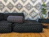 Indie Ella Baja BOLSTER Boho Chic Quilted Silk Back Cushion Cylinder Pillow in Petunia Noir