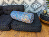 Indie Ella Bodega BOLSTER Boho Chic Quilted Silk Back Cushion Cylinder Pillow in Lilac Prismatic