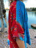  NALA Oversize Bohemian Chic Silk Tunic Blouse in Tropical Vine 